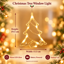 PRE ORDER 4pcs, Christmas Hanging Suction Cup LED Ornaments, Party Packs, Christmas Decorations, Polaris Snowflake Tree Bell Shaped String Lights, Window, Curtain, Battery Powered, Party Decorations, Christmas Lights, (Battery Not Included)