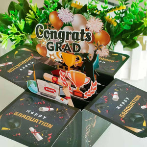 Congratulation Gradution surprise origami 3D celebration pop up box Santas Workshop Direct