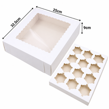 Cupcake Boxes 12 Hole Window Face Cake Boxes Boards Patty Pans Muffin Cups X20