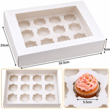 Cupcake Boxes 12 Hole Window Face Cake Boxes Boards Patty Pans Muffin Cups X20