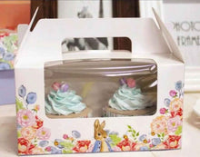 Cute Easter Bunny Themed cupcake Bakery Boxes - 6pcs Pack Gift Bags for Cookies, Candy & Easter Treats