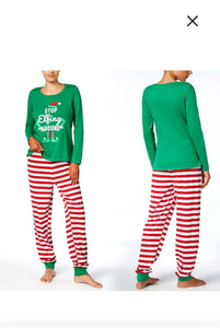 DAD- STOP Elfing AROUND Green Family Christmas Pajamas Sets Adult Ladies Christmas Grinch sleepwear Santas Workshop Direct