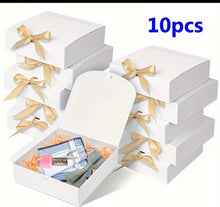 10pcs White paper party gift box, foldable gift packaging box, ribbon matching, birthday gift box, wedding decoration box (Copy)