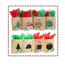 Christmas personalise Gift bakery pastry bags with tags (red green) 12pcs