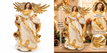 Large Christmas Nativity Set 40–50cm with Holy Family, Three Wise Men & 36cm Gold Angel – Elegant Religious Christmas Manger Scene