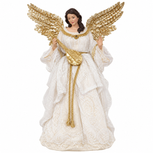 Large Christmas Nativity Set with 21.5" Stable, 14" Holy Family, 15.75" Three Wise Men & 14.5" Gold Winged Angel – White & Gold Religious Manger Scene