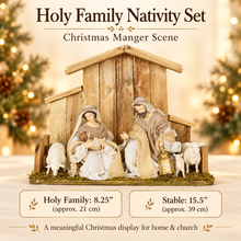 PRE ORDER 8.25" Holy Family Nativity Set on 15.5" Stable – Christmas Religious Decoration, Nativity Scene Display, Holiday Home & Church Décor
