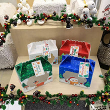Christmas gift goodie packaging paper boxes with clear window Xmas party favour candy treat - Santas Workshop Direct 