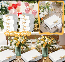 10pcs White paper party gift box, foldable gift packaging box, ribbon matching, birthday gift box, wedding decoration box (Copy)