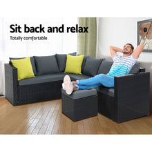 Gardeon Outdoor Dining Set Aluminum Table Chairs Wicker Setting Black - Santas Workshop Direct 