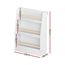 Keezi Kids Bookshelf 3 Tiers Storage Children Bookcase Organiser Display Shelf - Santas Workshop Direct 