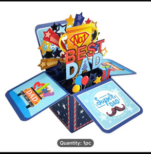 Father’s Day celebration origami 3D surprise pop up box Santas Workshop Direct