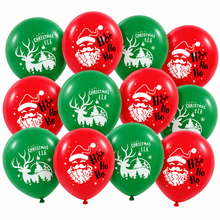 12PCS Merry Christmas Latex Balloons 12 Inch – Red, Green & White Party Balloons for Christmas Decorations, Holiday Parties, Family Gatherings & Festive Events