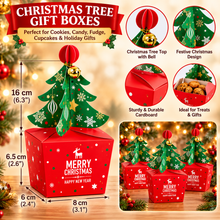 Christmas Tree Style Bakery Cookie Boxes - 16 cm