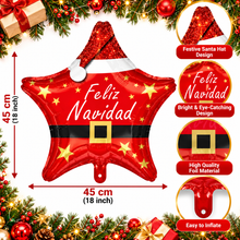 5pcs Christmas Star-Shaped Foil Balloons, 2D Printed Balloons with Christmas Designs, Perfect for Holiday Party Decorations, Party Decor, Christmas, And Birthday Celebrations
