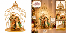 63cm Holy Family Nativity in Gazebo – 36cm Religious Christmas Statue & Christian Decoration