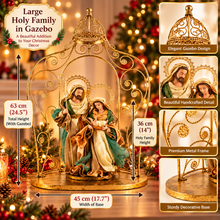 63cm Holy Family Nativity in Gazebo – 36cm Religious Christmas Statue & Christian Decoration