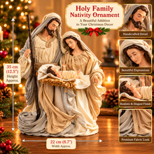 12.5"Beige white Christmas Nativity Ornament Holy Family with manger- 35cm approx