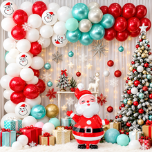 Santa Blue & White & Red Christmas Balloon Arch Kit – Winter Wonderland Holiday Party Decoration