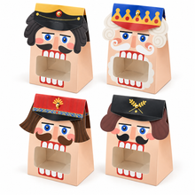 Christmas Nutcracker Soldier Design Gift Packaging paper boxes with Window Xmas Favour candy box 12pcs
