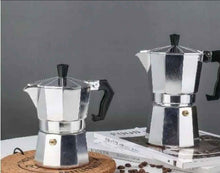 6 Cup Stovetop Espresso Maker - Moka Express Coffee Maker for Italian and Cuban Cafe Brewing, Moka Pot with Safety Valve, Silvery, Aluminium