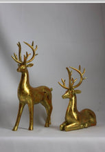 Christmas Reindeer Ornament Set – Standing & Sitting Reindeer Figurines 11.75" & 8.25", Festive Holiday Tabletop Decoration, Christmas Home Décor PRE ORDER