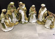 🎄 Green Handmade Christmas Nativity Set with Manger (35–50cm) – Holy Family with Angel Religious Scene, Christian Christmas Home Decor & Holiday Gift ✨