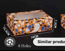 6pcs Halloween 6 hole cupcake boxes including insert