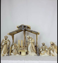 12.75" CHRISTMAS RELIGIOUS HANDMADE NATIVITY SCENE ON 20.75" STABLE - Santas Workshop Direct