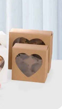 4 pcs Kraft Bakery Cup cake box  (15.8 x 15.8 x7.5  4 holes)