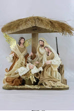 10.5'' Christmas Holy Familywith manger Angel in Stable 16"40 cm - Santas Workshop Direct 