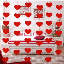 160 PCS (10 SETS) Red Heart Hanging Decorations - Valentine's Day, Wedding, Anniversary & Birthday Party Supplies - Felt Material, No Power Needed, Classic Style for Indoor & Outdoor Use, Valentines Decorations
