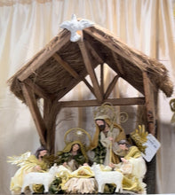 10"Holy Family with Angles on16.25"Stable