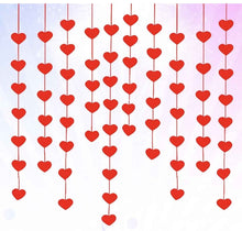 160 PCS (10 SETS) Red Heart Hanging Decorations - Valentine's Day, Wedding, Anniversary & Birthday Party Supplies - Felt Material, No Power Needed, Classic Style for Indoor & Outdoor Use, Valentines Decorations