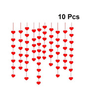 160 PCS (10 SETS) Red Heart Hanging Decorations - Valentine's Day, Wedding, Anniversary & Birthday Party Supplies - Felt Material, No Power Needed, Classic Style for Indoor & Outdoor Use, Valentines Decorations