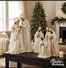 92cm (36") Holy Family Nativity Set – Large Christmas Religious Decoration, Stable Scene, Elegant Holiday Home & Church Display