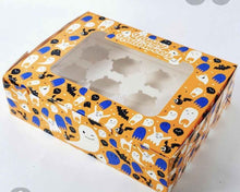12pcs Halloween design 12 hole cupcake boxes including inserts