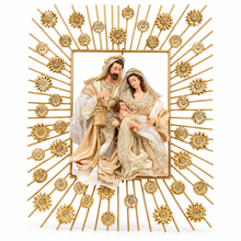 Christmas religious ornament decorations handmade nativity Holy Family metal frame Holy Family Décor (45cm frame approx. )