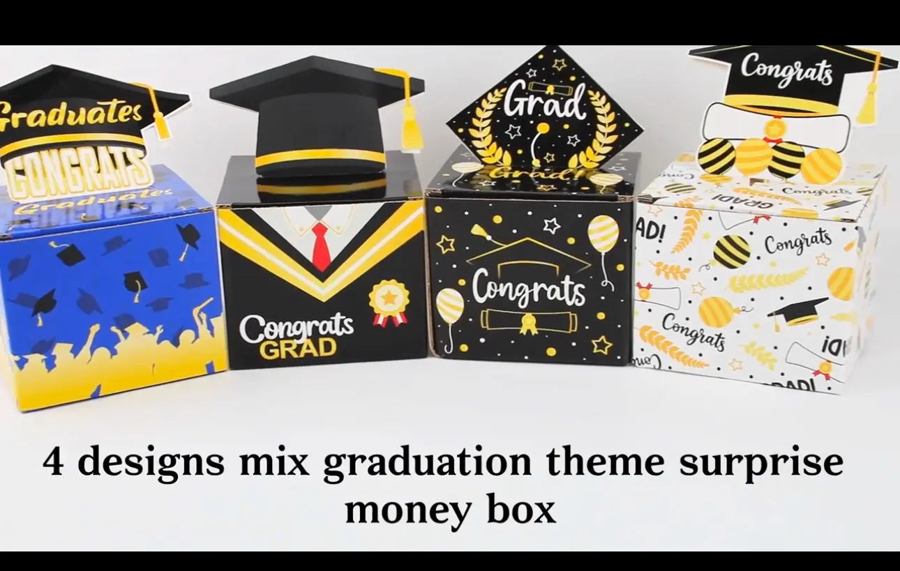 Graduation Pull  Money Box Happy Surprise Set, Funny Money Gift Boxes for Cash, Graduation Money Box for Cash Gift Pull,Out Card DIY Set Surprise graduation Gift Box Santas Workshop Direct