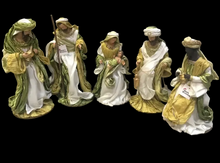 Green Christmas Holy Family Nativity set / scene with manger  -35-50 cm