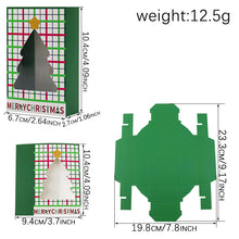 12pcs Christmas Small Candy Treat Recycled Materials Foldable Paper Boxes Window Christmas Tree Design Goodie Chocolate Packaging