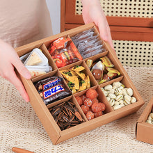 Kraft  (1pc) 9 Grid Food Package Snack Paperboard Box Container Window Dividers Takeout Charcuterie Dessert Catering Containers Recycled
