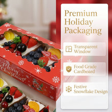 12pcs Christmas Bakery Packaging Paper Boxes Window Recycled Materials Foldable Food-Safe for Party Favors for Cakes Gift Giving