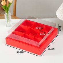 Kraft  (1pc) 9 Grid Food Package Snack Paperboard Box Container Window Dividers Takeout Charcuterie Dessert Catering Containers Recycled