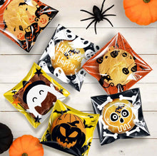 50-pack of New Cartoon Pumpkin Halloween Cookie Nougat Snowflake Candy Packaging Bags, Party Gift Self-sealing Bags
