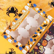 6pcs Halloween 6 hole cupcake boxes including insert