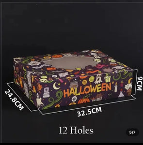 Halloween mixed colours  12 hole  cup cake boxes x 12 pc (PRE ORDER) Santas Workshop Direct