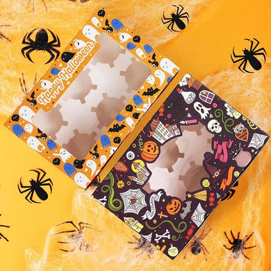 Halloween mixed colours  12 hole  cup cake boxes x 12 pc (PRE ORDER) Santas Workshop Direct