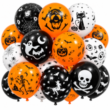 50PCS 12” (28cm) Halloween Latex Balloons – Spooky Party Decorations for Halloween Events, Arch Backdrops & Home Décor