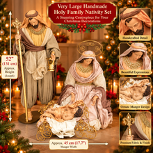 Very Large 52" (131cm) Handmade Holy Family Nativity Set with Manger | Freight Quote Required After Purchase